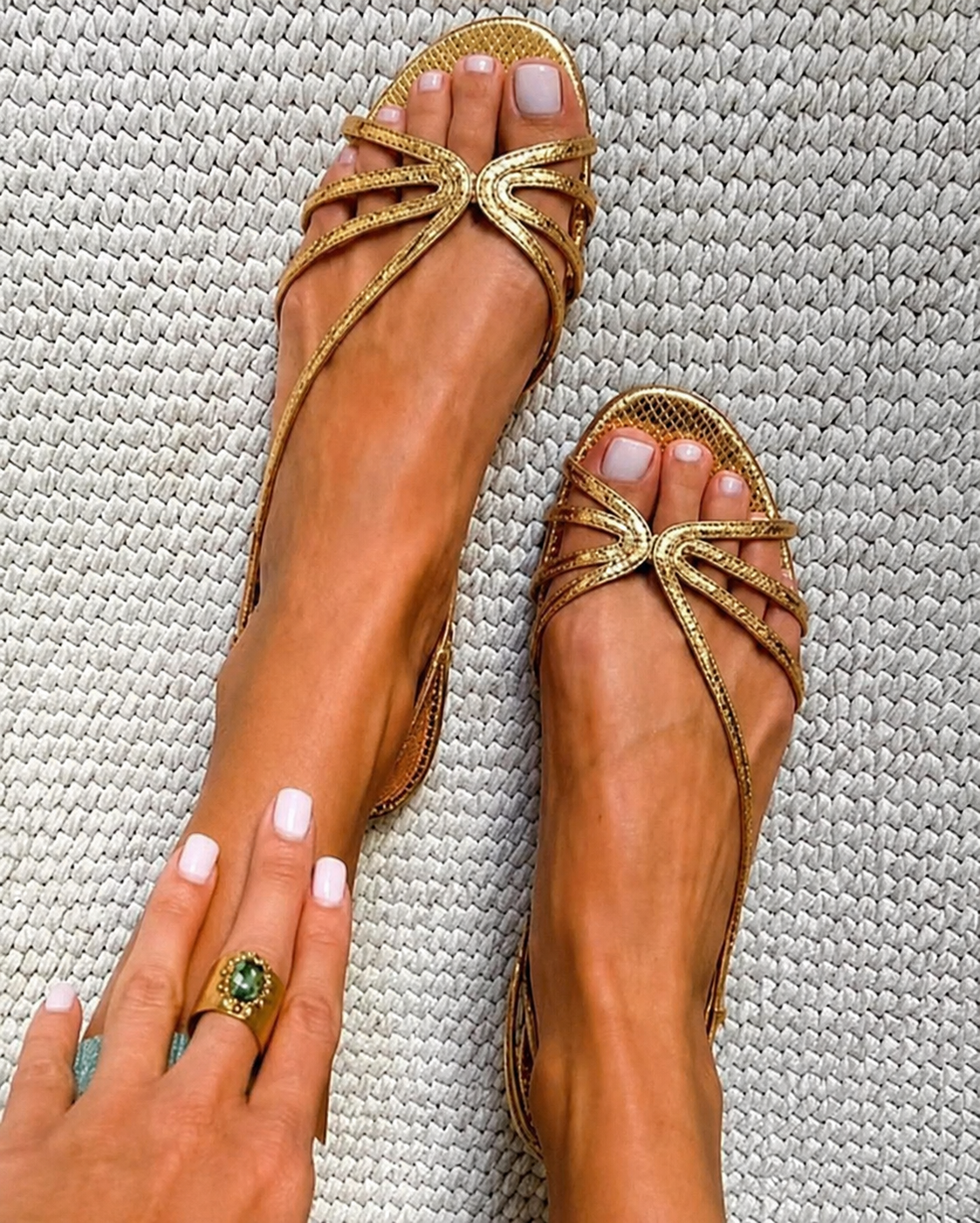 Women's Strappy Sandals | Golden Elegance