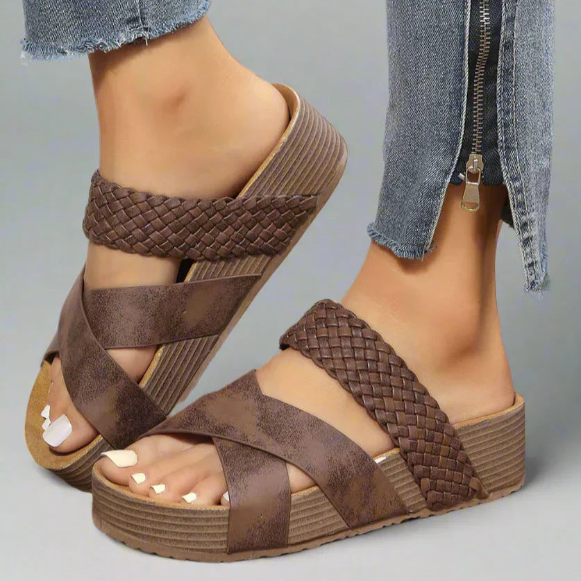 Women's Strappy Sandals | Platform Open-Toe Flat
