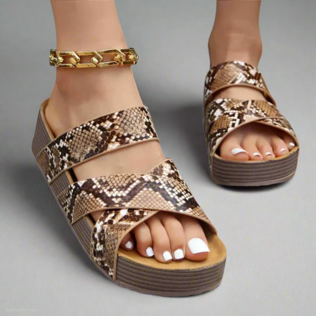 Women's Strappy Sandals | Platform Open-Toe Flat