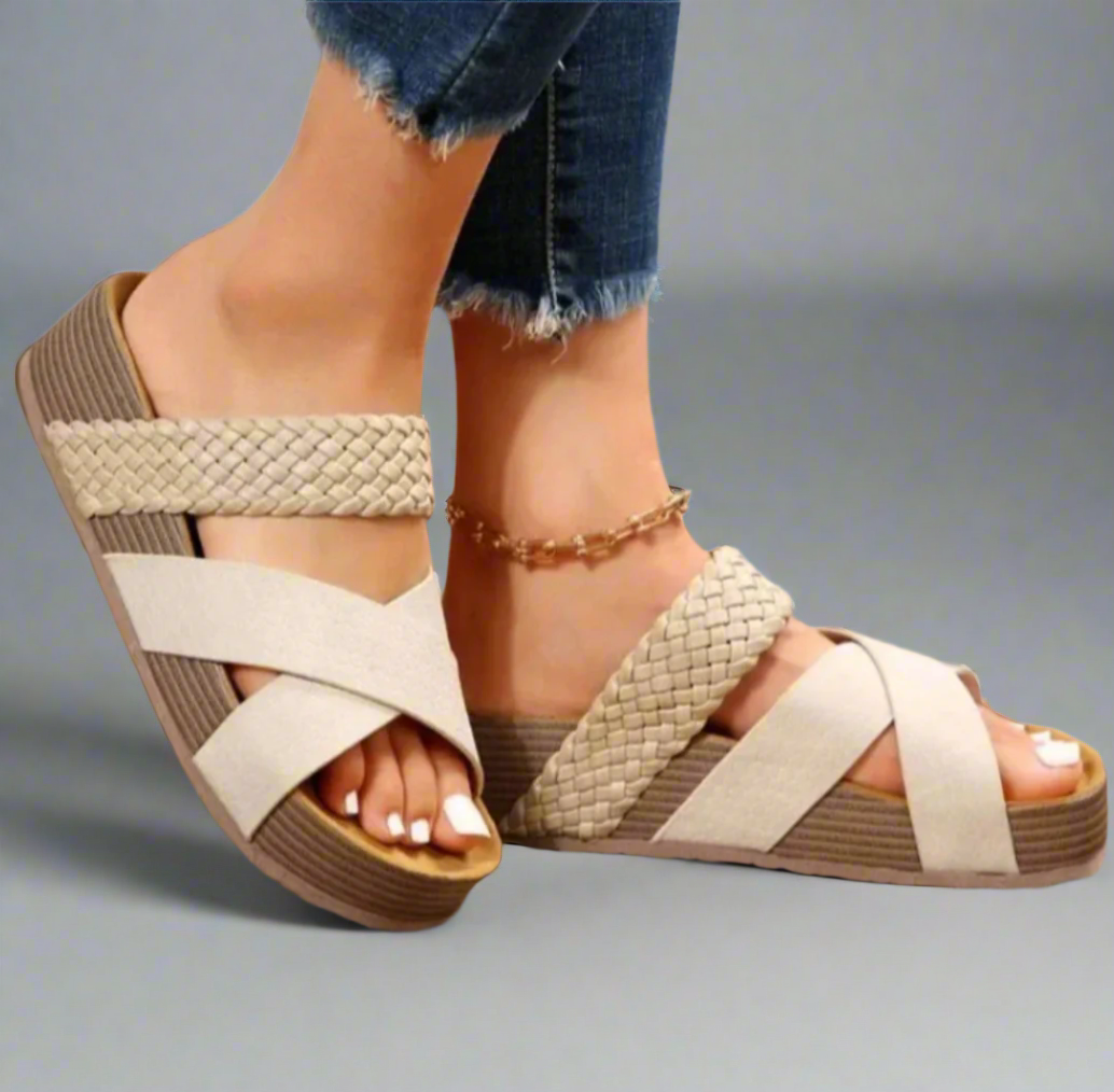 Women's Strappy Sandals | Platform Open-Toe Flat