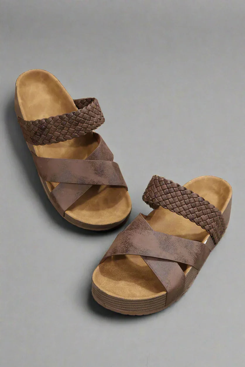 Women's Strappy Sandals | Platform Open-Toe Flat