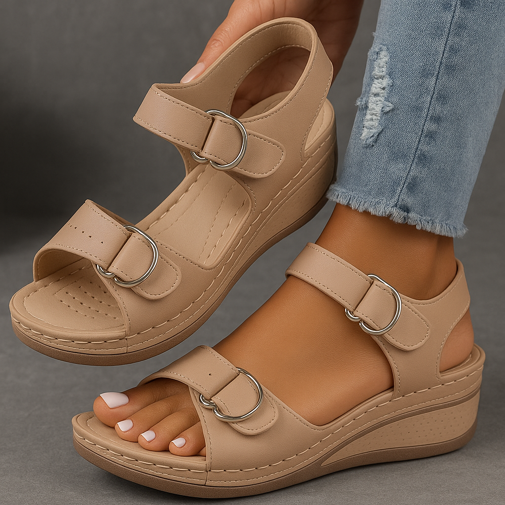 Women's Strappy Sandals | Platform Open-Toe Flat