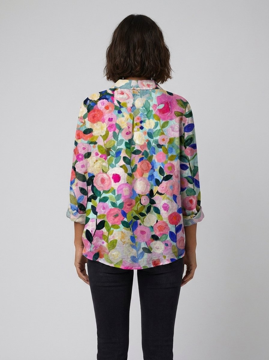 Women's Summer Blouse | Floral Linen