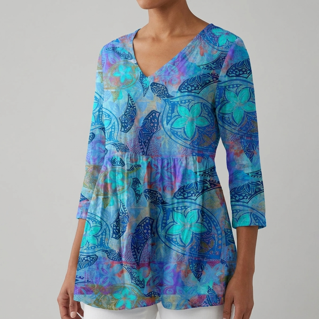 Women's Summer Blouse | V-Neck Draped