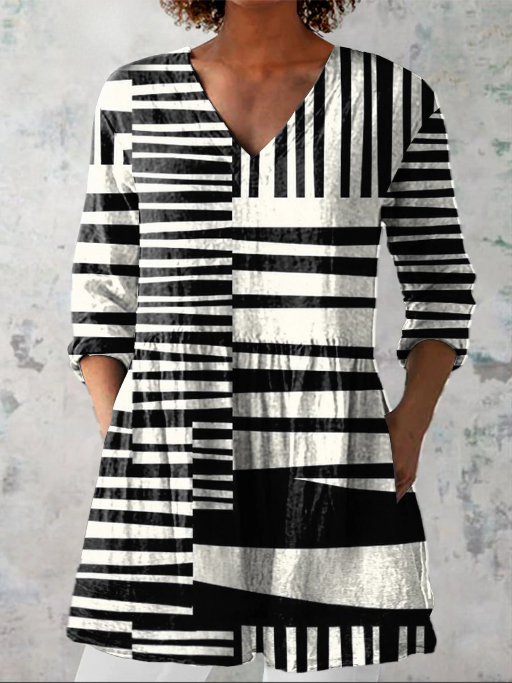 Women's Summer Blouse | V-Neck Draped Layerable