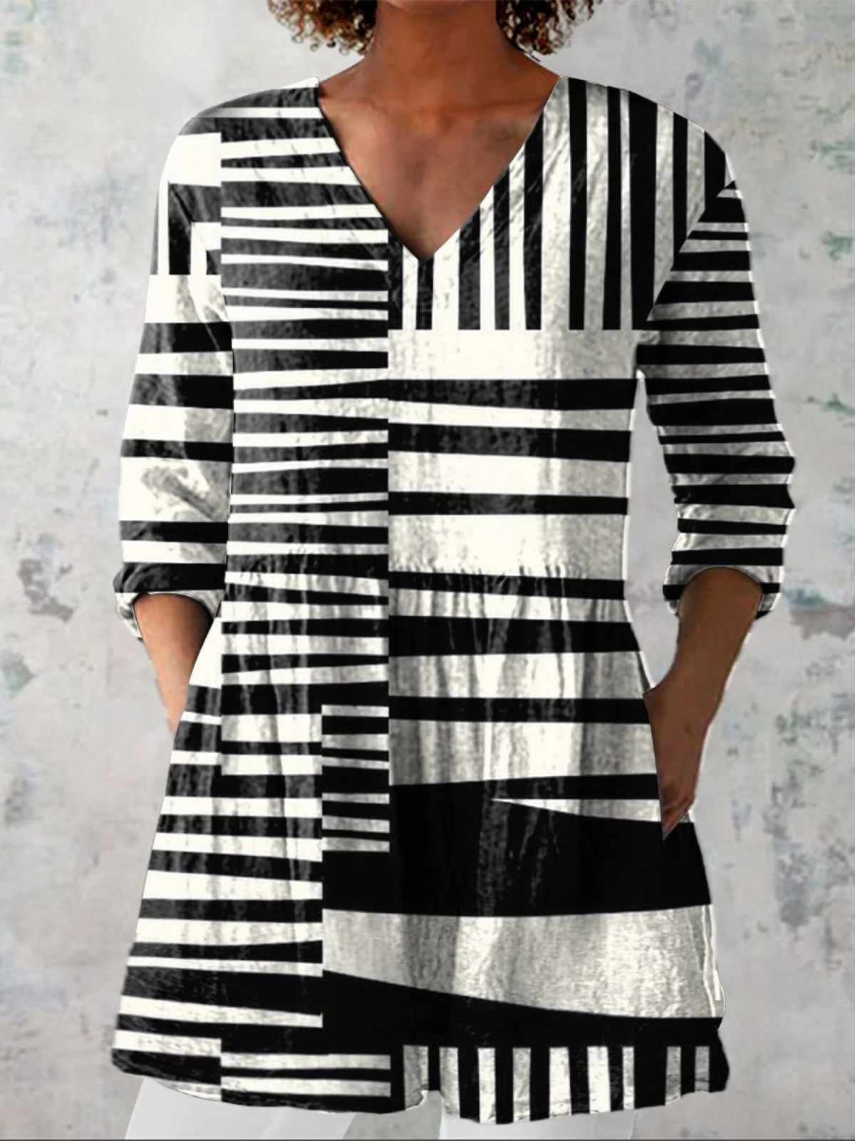 Women's Summer Blouse | V-Neck Draped Layerable