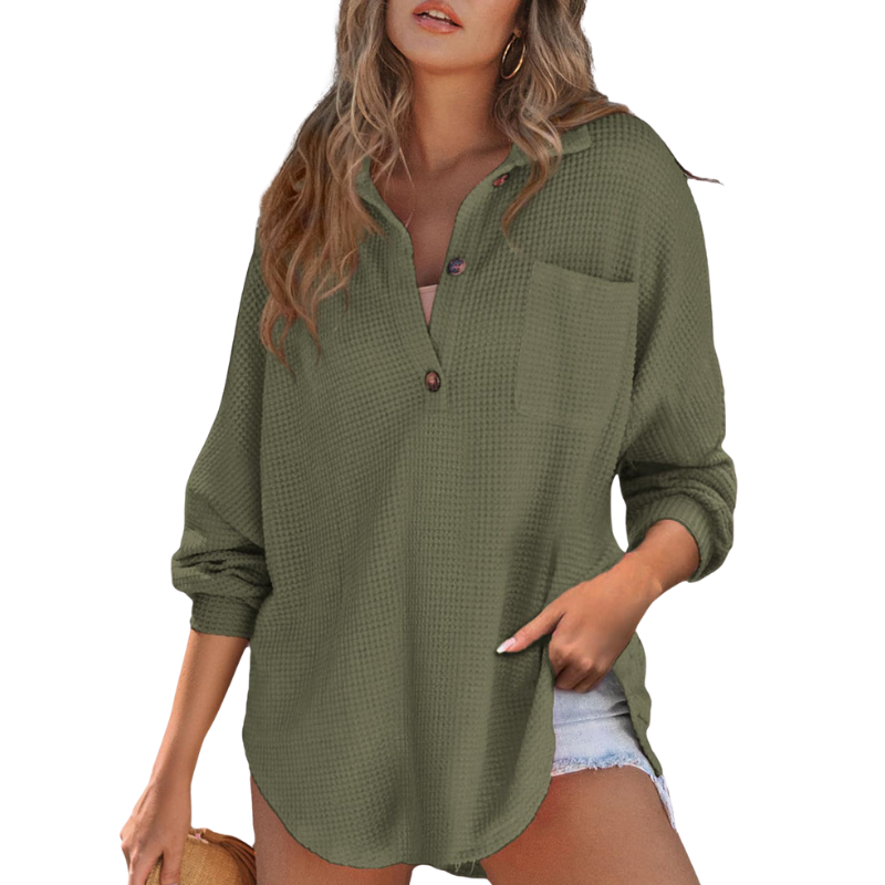 Women's Summer Blouse | V-Neck High-Waisted