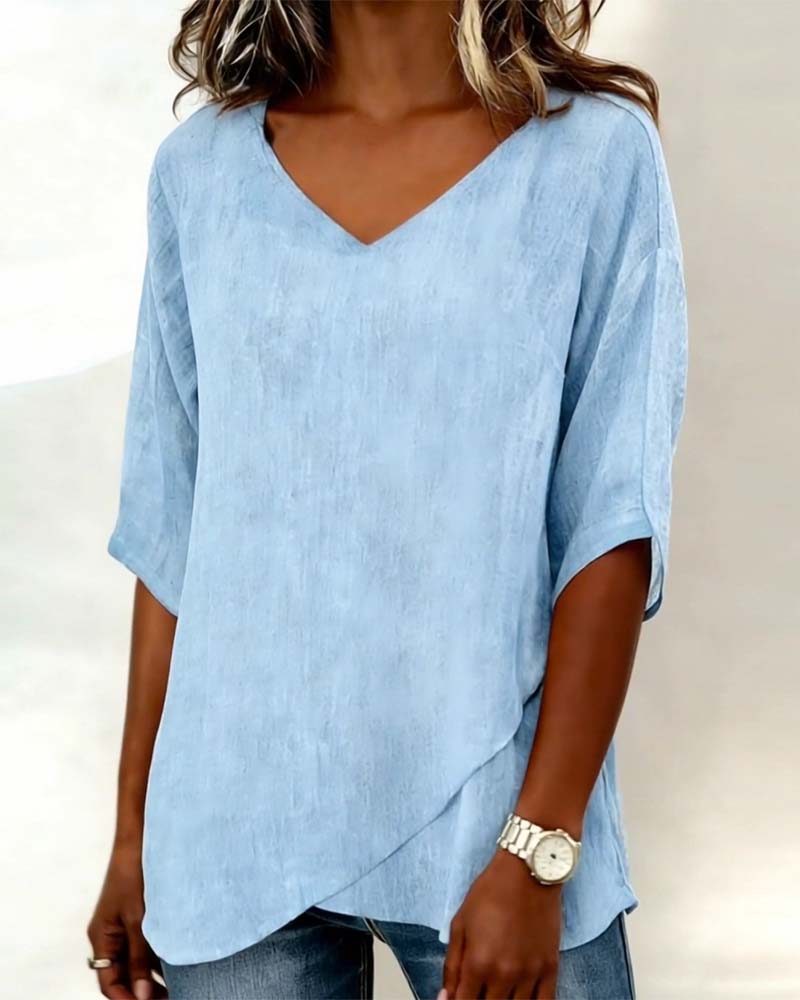 Women's Summer Blouse | V-Neck Linen