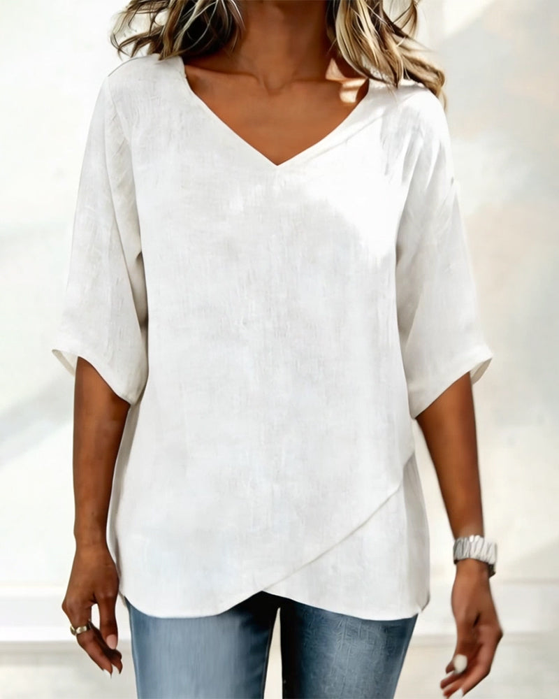 Women's Summer Blouse | V-Neck Linen