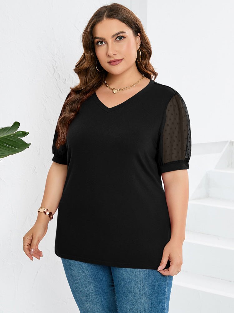 Women's Summer Blouse | V-Neck Puff-Sleeve