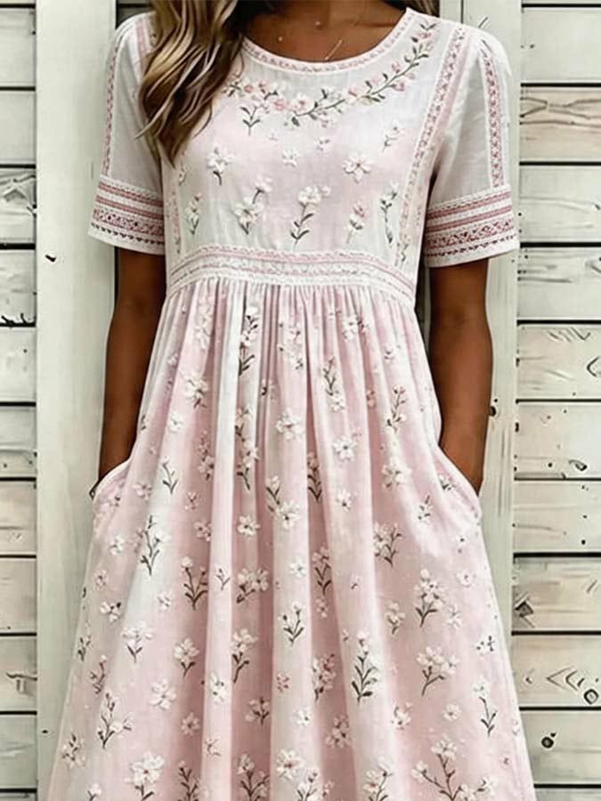 Women's Summer Dress | Floral Short-Sleeve Casual