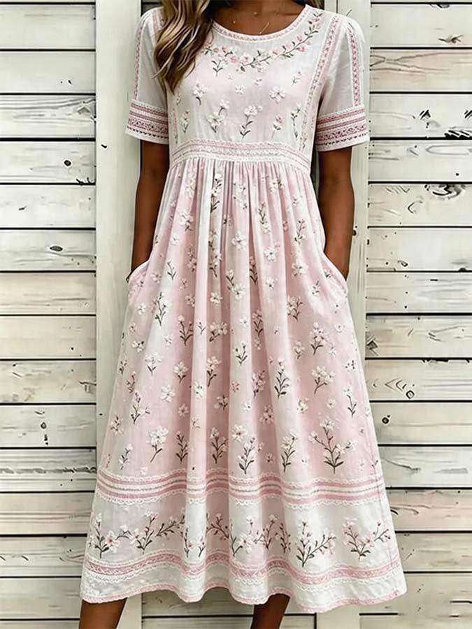 Women's Summer Dress | Floral Short-Sleeve Casual