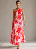Women's Summer Dress | Pleated One-Shoulder Casual