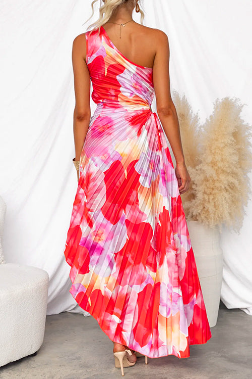 Women's Summer Dress | Pleated One-Shoulder Casual