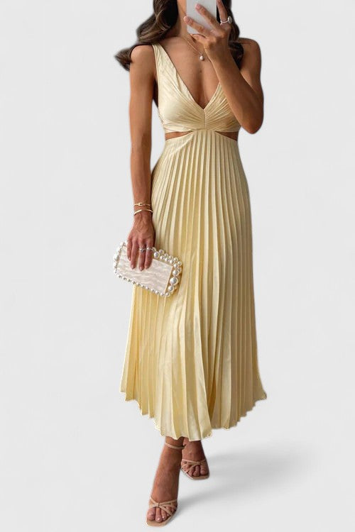 Women's Summer Dress | Pleated Sleeveless Casual