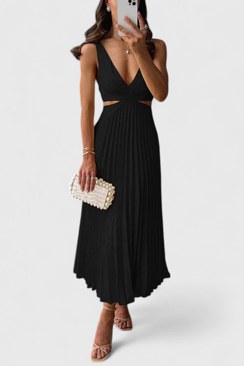 Women's Summer Dress | Pleated Sleeveless Casual