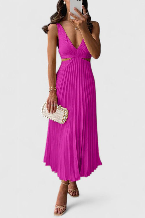 Women's Summer Dress | Pleated Sleeveless Casual