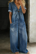 Women's Summer Dress | V-Neck Short-Sleeve Casual