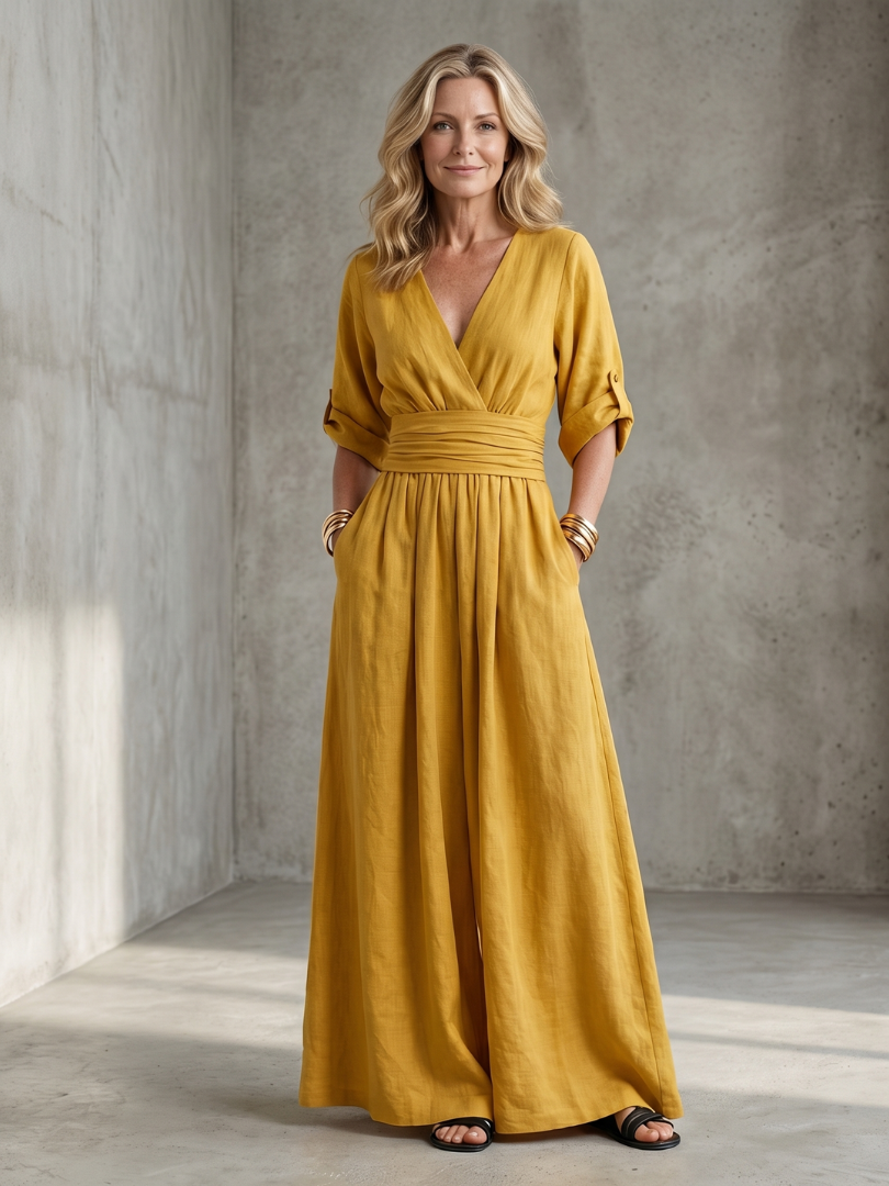 Women's Summer Jumpsuit | Draped Wide