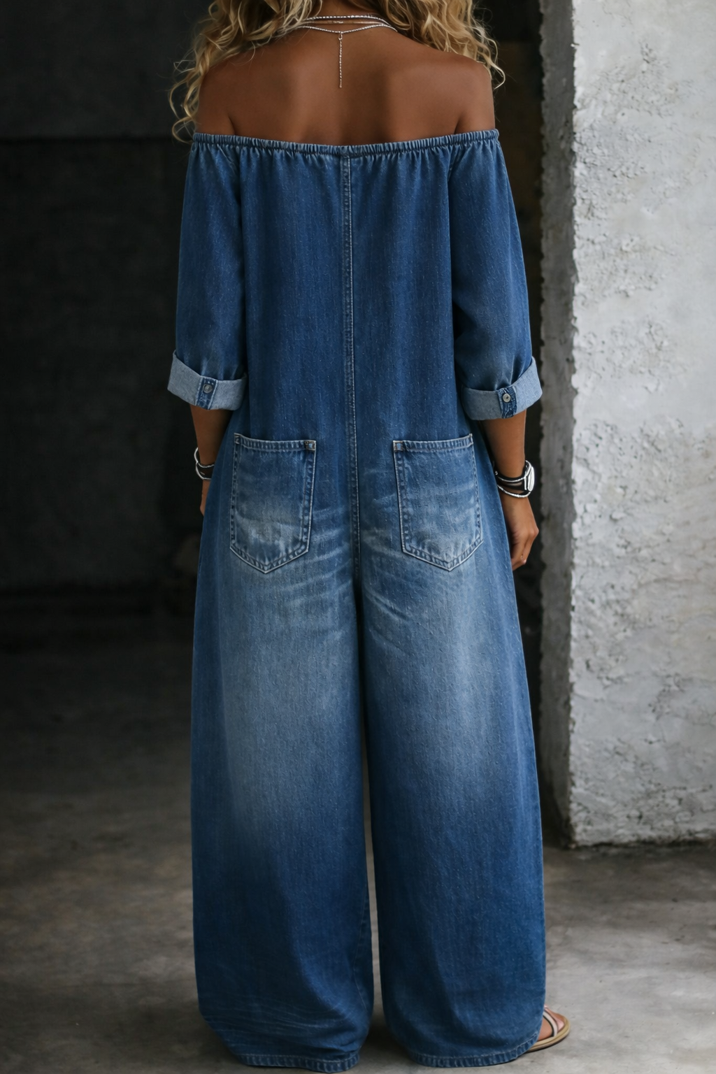 Women's Summer Jumpsuit | Off-Shoulder Long-Sleeve