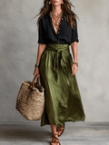 Women's Summer Skirt | Boho Flowy High-Waisted