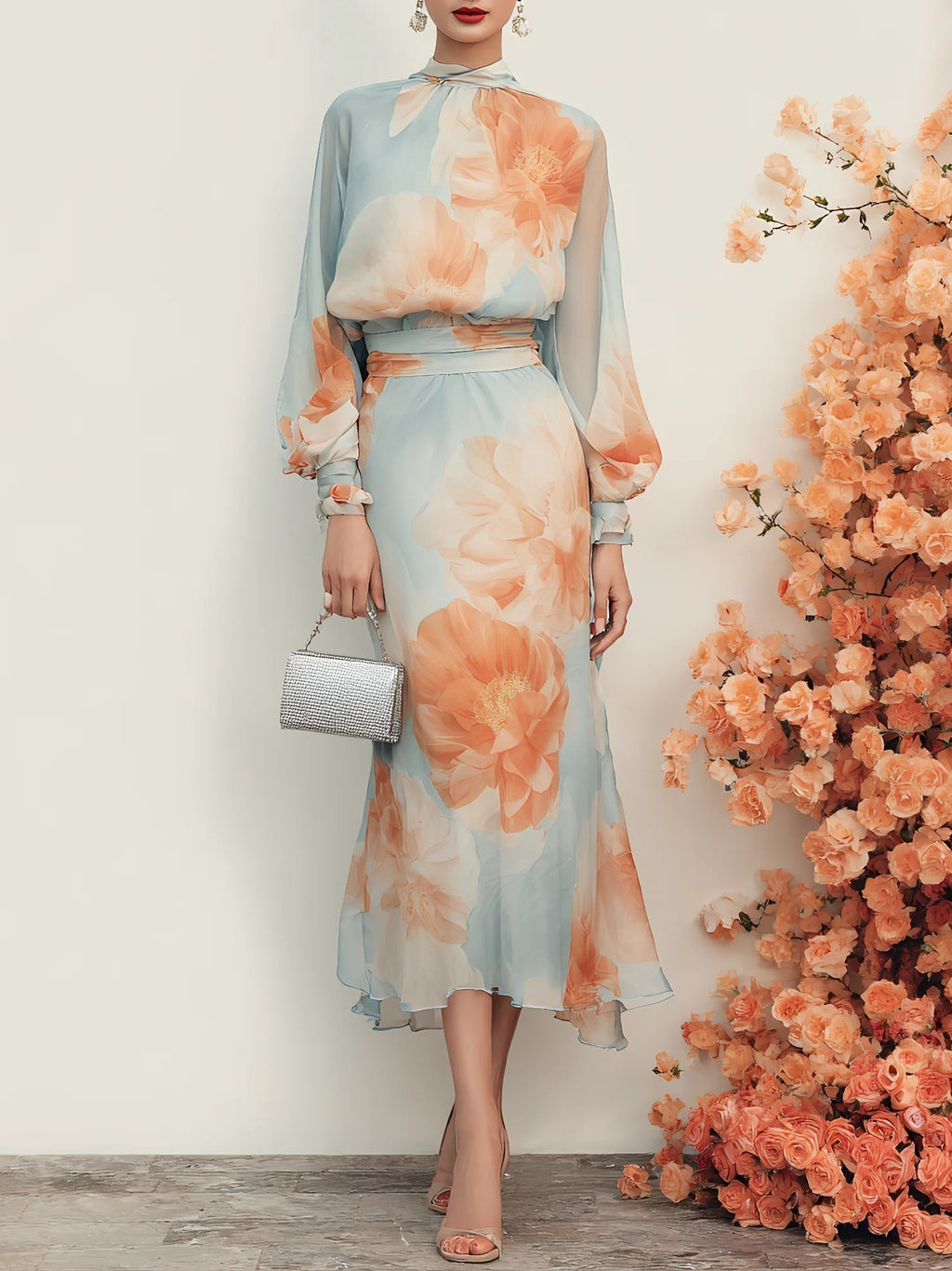 Women's Summer Skirt | Floral Long-Sleeve