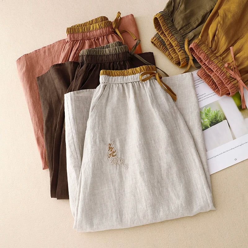 Women's Summer Skirt | Linen-Blend Flowy High-Waisted