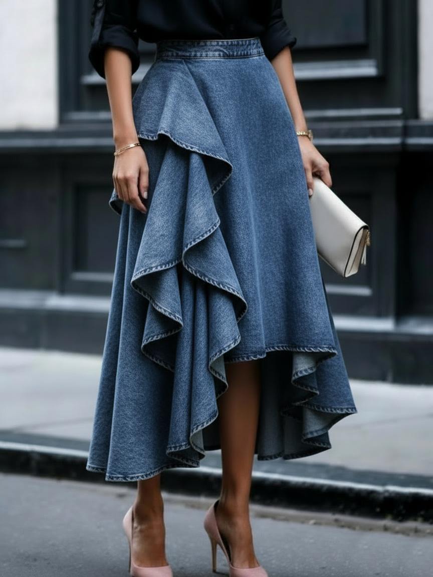 Women's Summer Skirt | Tiered Ruffled Flowy