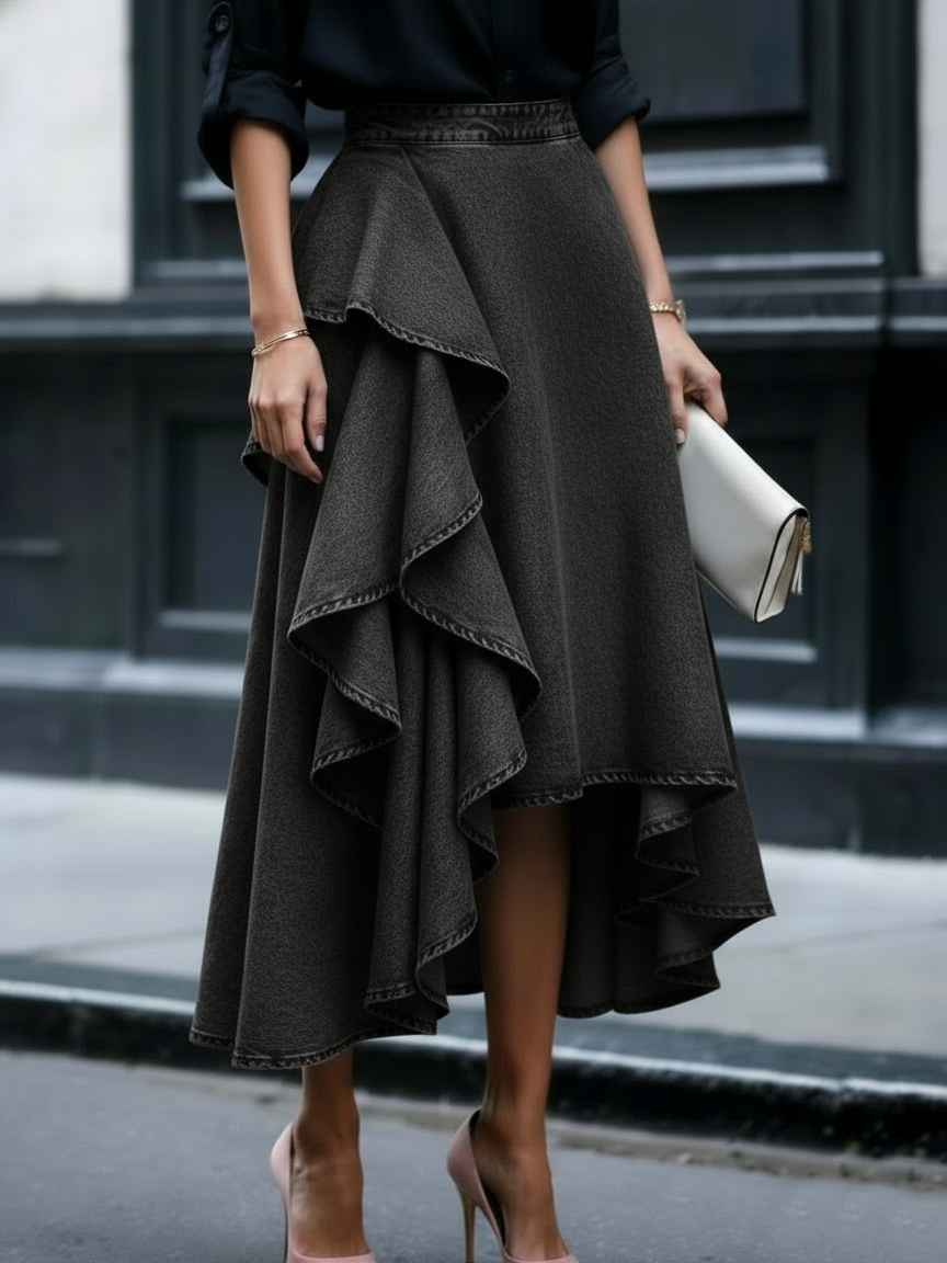 Women's Summer Skirt | Tiered Ruffled Flowy