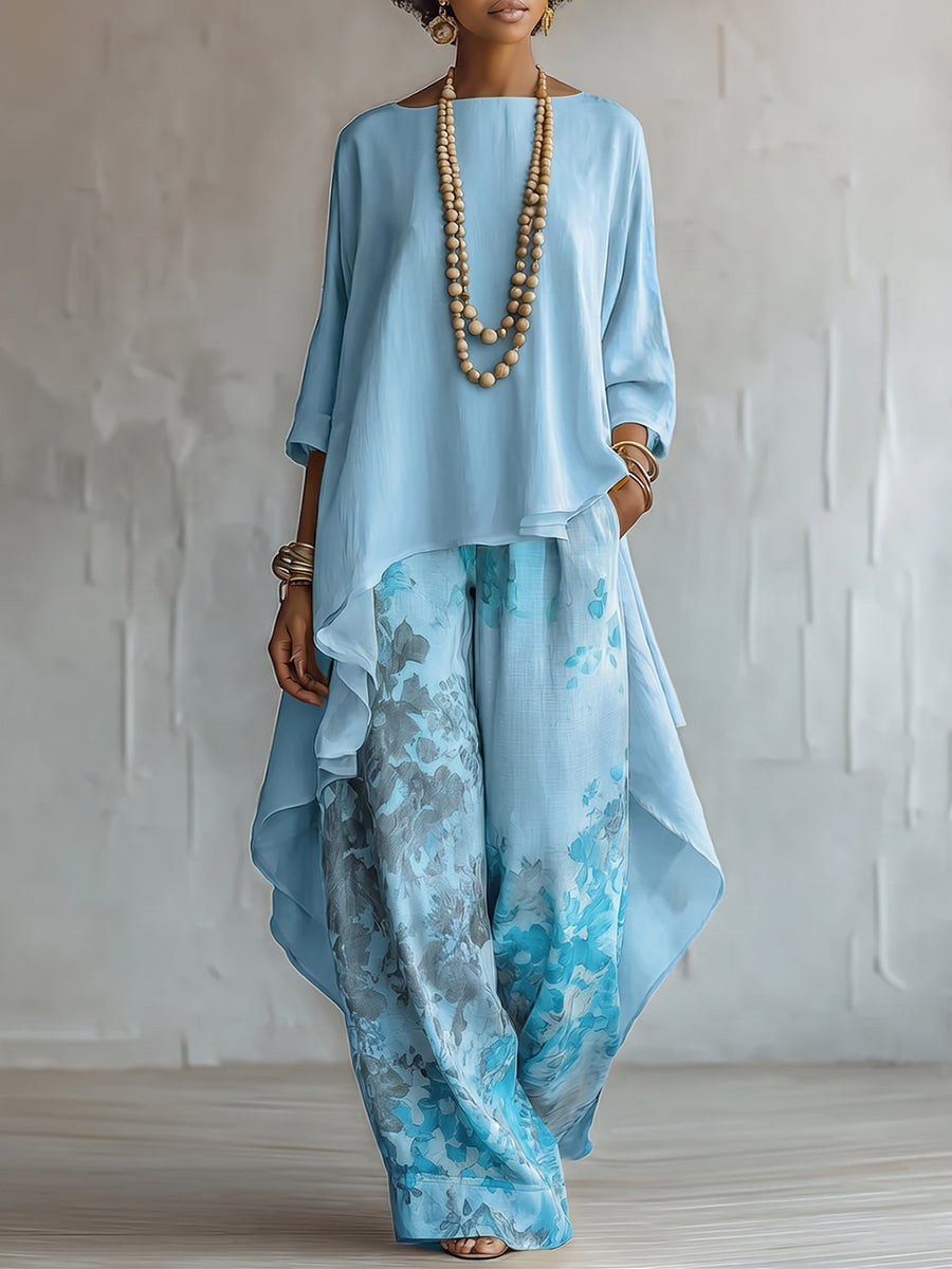 Women's Summer Top | Floral Wide-Leg Casual