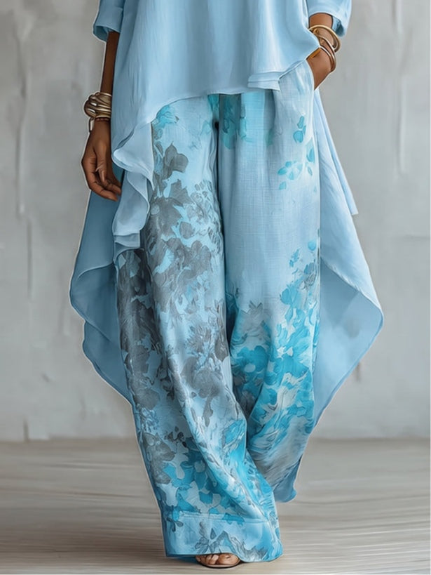 Women's Summer Top | Floral Wide-Leg Casual