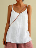 Women's Summer Top | Linen-Blend Strappy Casual
