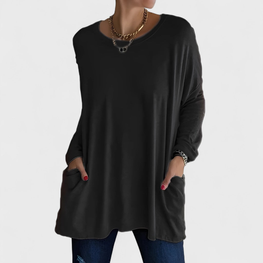 Women's Summer Top | Long-Sleeve Draped