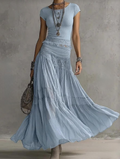 Women's Summer Top | Maxi Pleated Casual