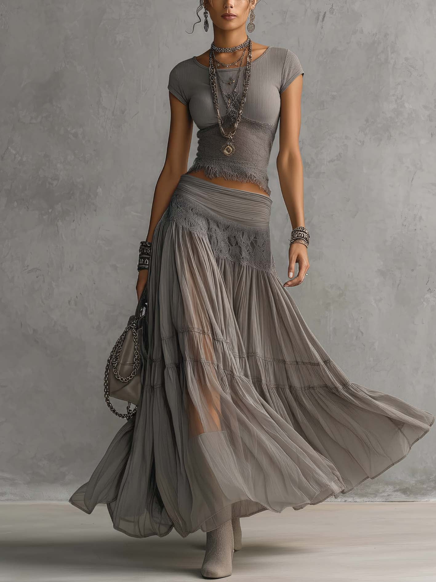 Women's Summer Top | Maxi Pleated Casual