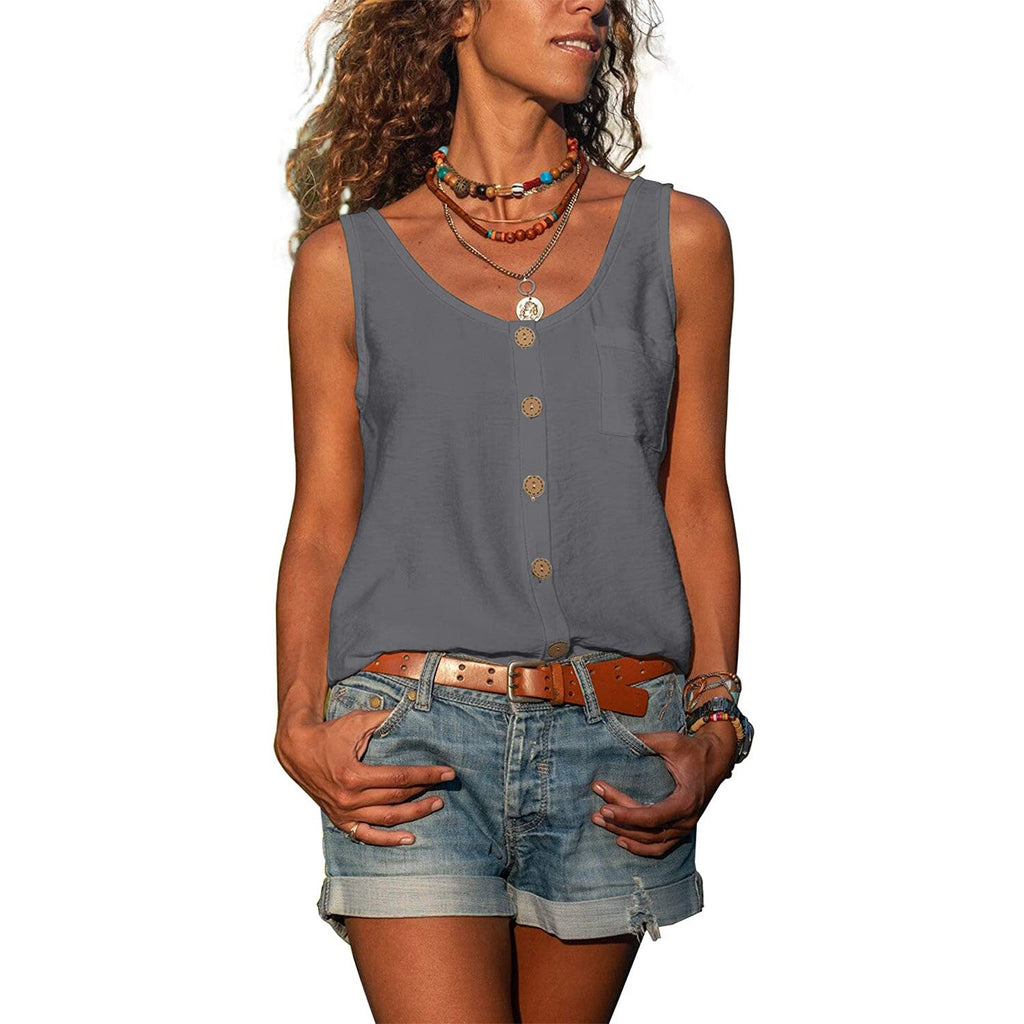 Women's Summer Top | Sleeveless Casual Flowy