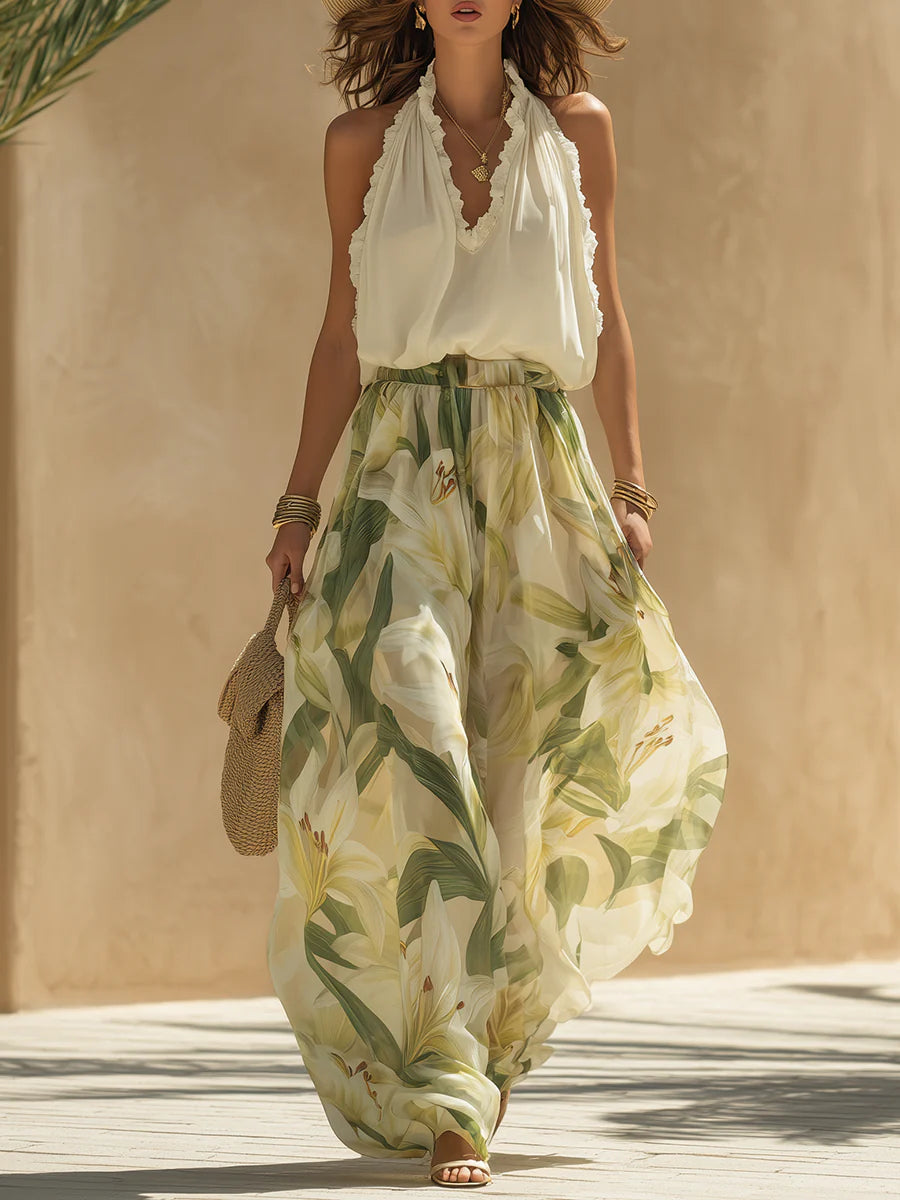 Women's Summer Top | Tiered Printed Sleeveless