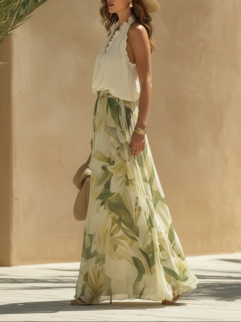 Women's Summer Top | Tiered Printed Sleeveless
