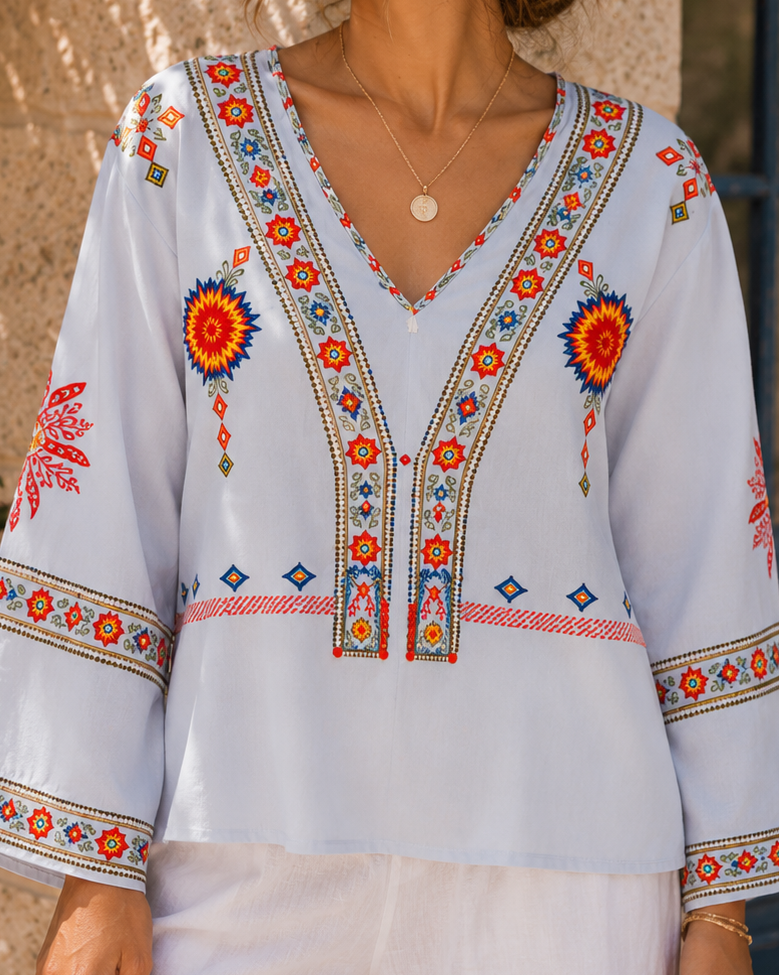 Women's Summer Top | V-Neck Midi