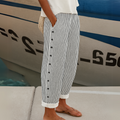 Women's Summer Trousers | Striped High-Waisted