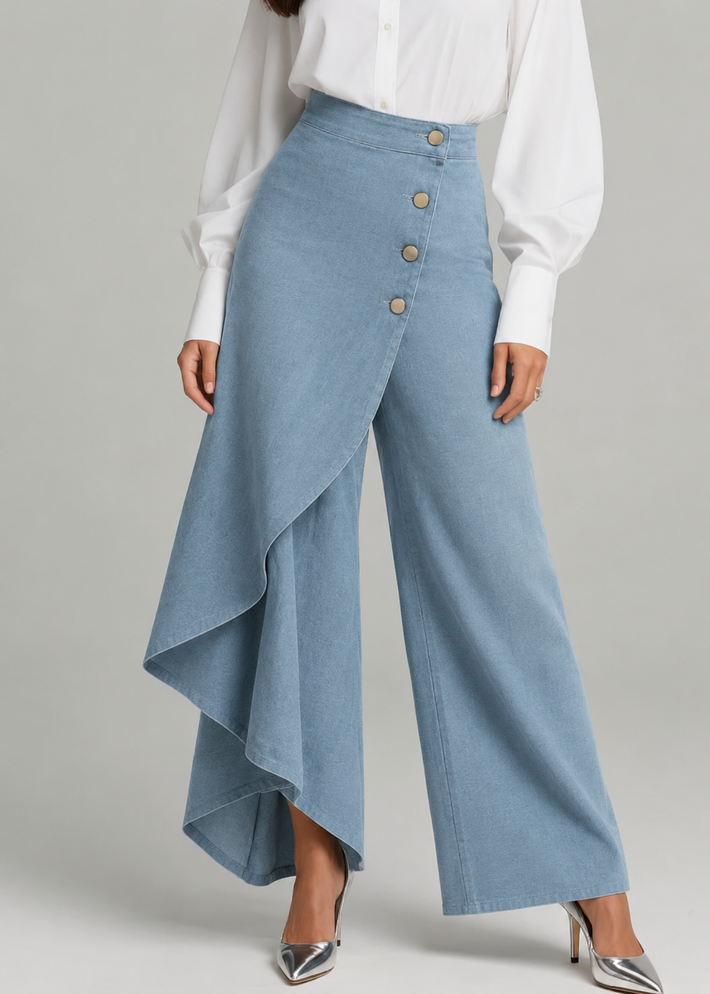 Women's Summer Trousers | Wrap Chambray Denim