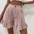 Women's Tailored Shorts | Tiered Ruffled High-Waisted