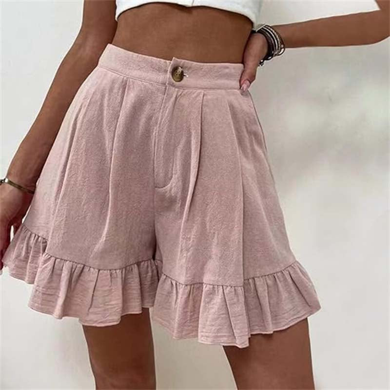 Women's Tailored Shorts | Tiered Ruffled High-Waisted