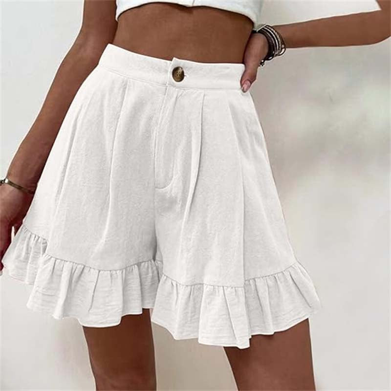 Women's Tailored Shorts | Tiered Ruffled High-Waisted