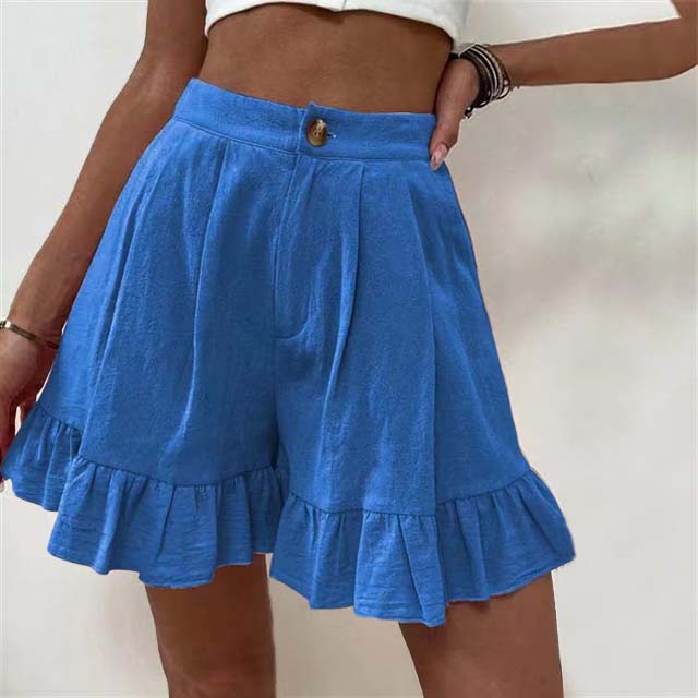Women's Tailored Shorts | Tiered Ruffled High-Waisted