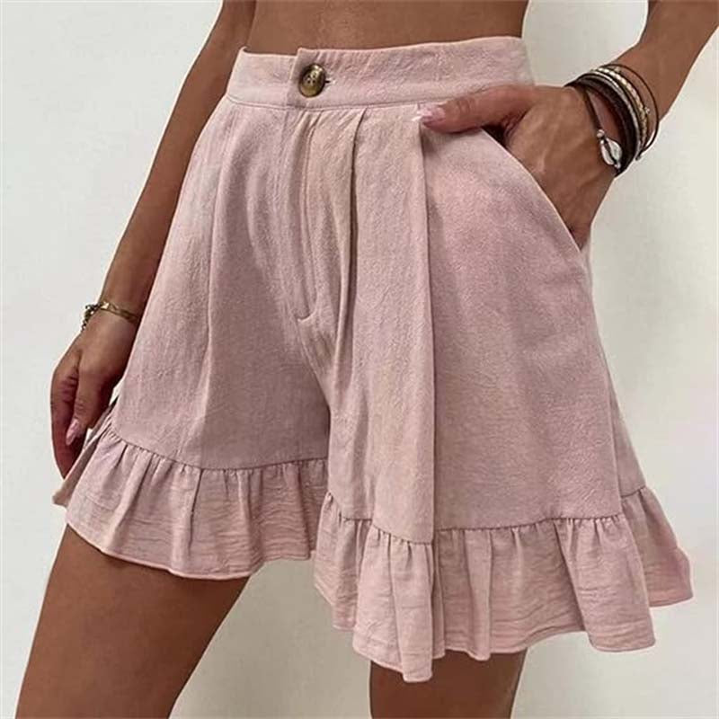 Women's Tailored Shorts | Tiered Ruffled High-Waisted