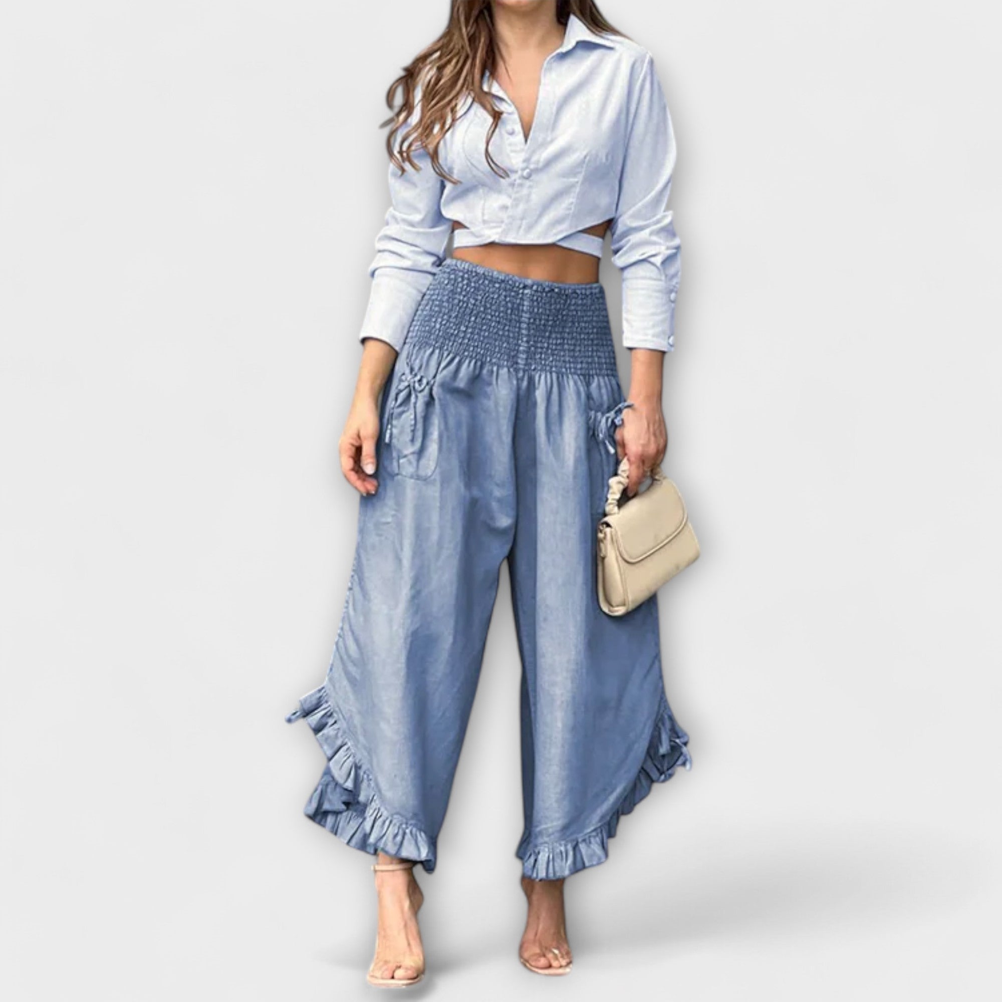 Women's Tailored Trousers | High-Waisted Wide-Leg Summer