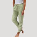 Women's Tailored Trousers | Linen-Blend High-Waisted Wide-Leg