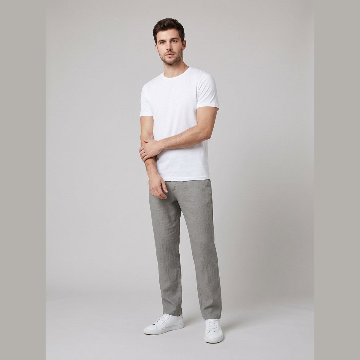 Women's Tailored Trousers | Linen-Blend High-Waisted Wide-Leg