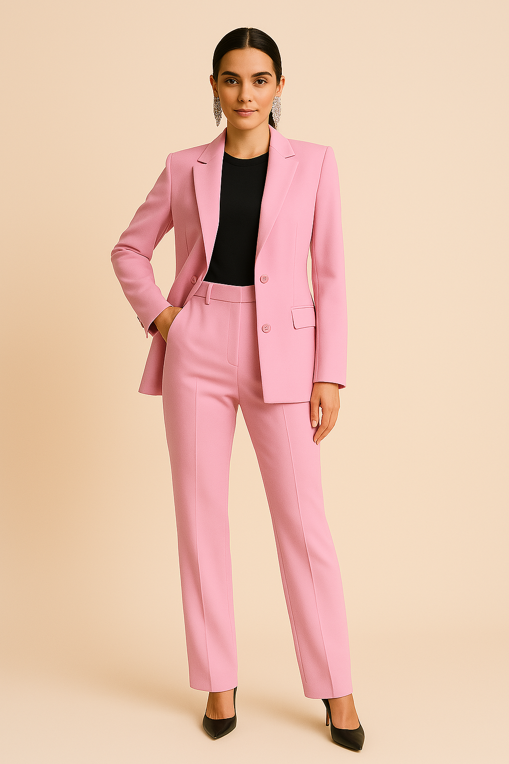 Women's Tailored Trousers | Pleated High-Waisted Wide-Leg